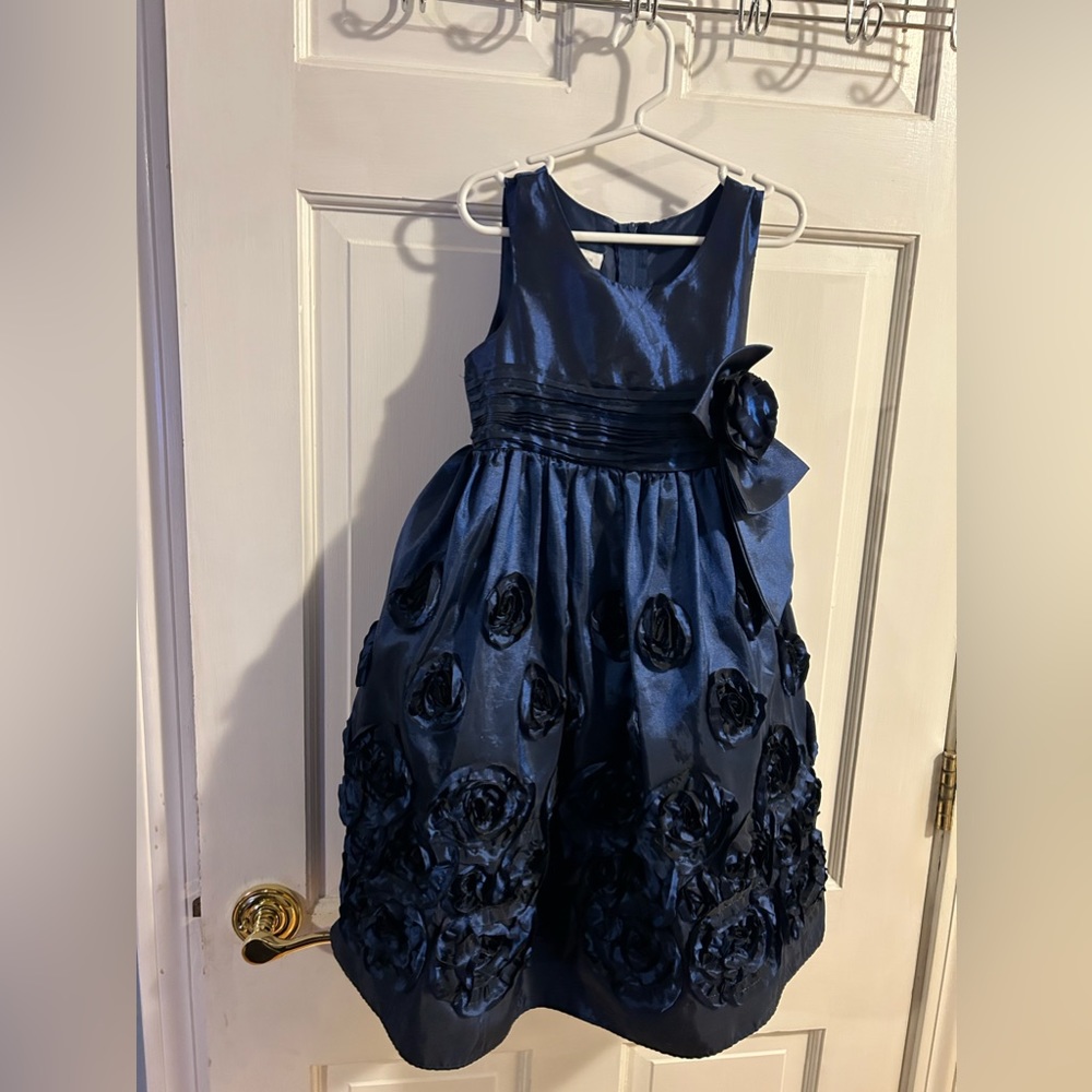 Bonnie Jean formal navy floral dress, size 5.